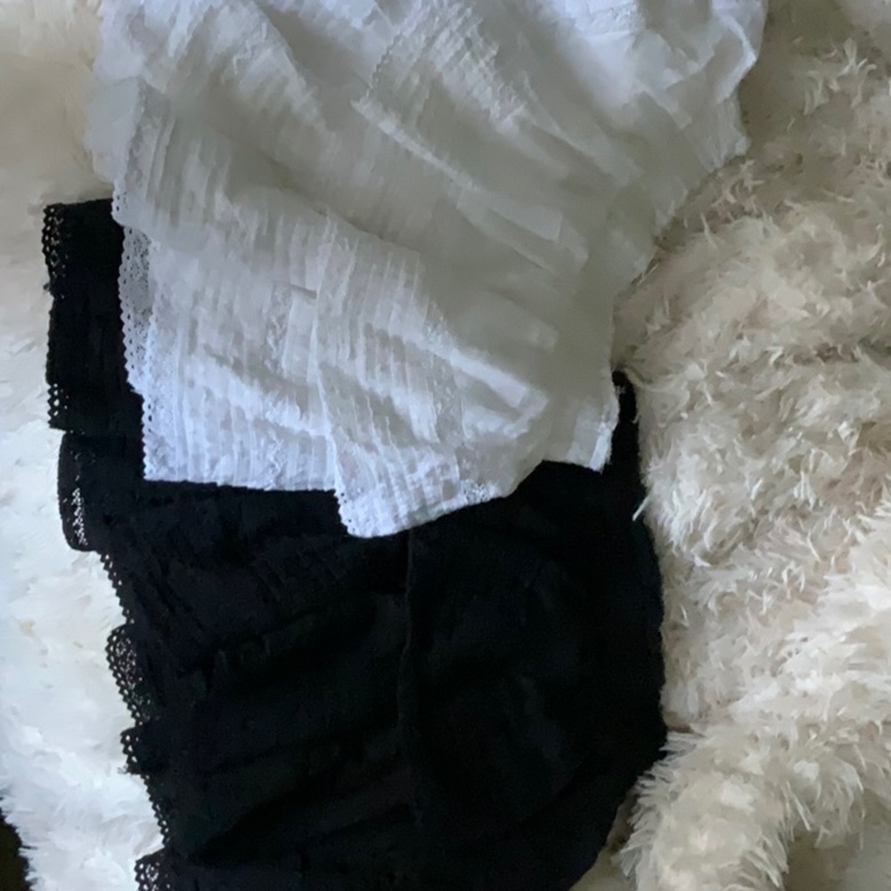 two aerie skirts black and white